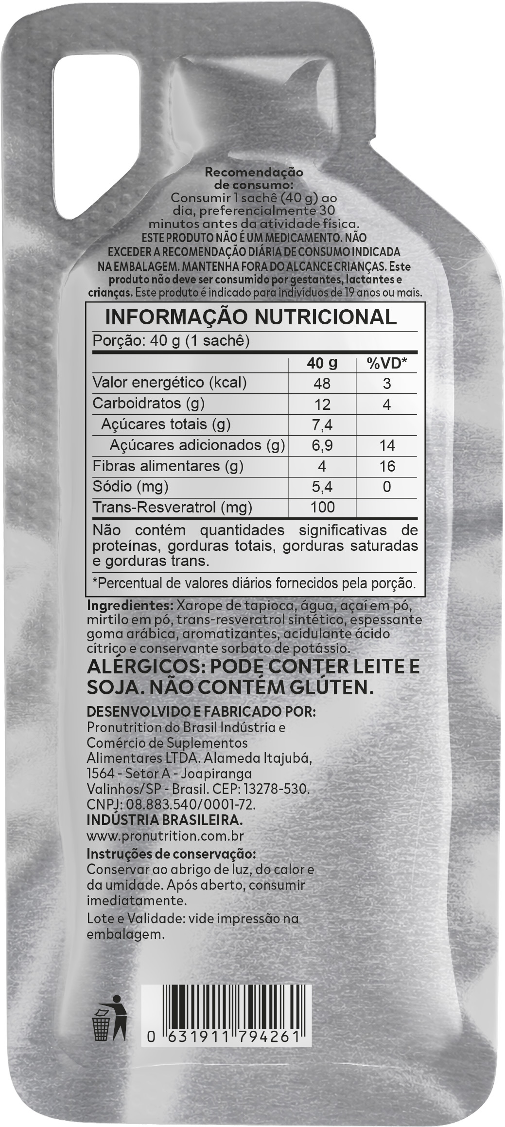 Resvera Gel - Sabor Mirtilo+Açaí - KIT c/ 10 - Imagem 3