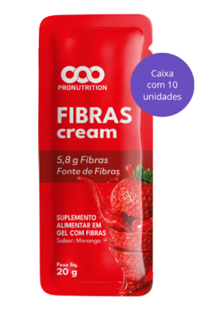 Fibras Cream - Sabor Morango - KIT c/ 10